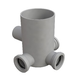 POZZETTO A PAVIMENTO CON BICCHIERE 4 VIE MODELLO ALTO Diam. 50