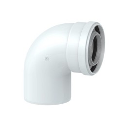 CURVA 90° DN 60/100 C/RACCORDO DN 60 M.M. (COASSIALE) Senza prese analisi fumi