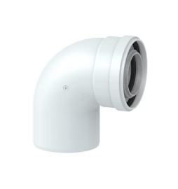 CURVA 90° DN 60/100 C/RACCORDO DN 60 M.M. (COASSIALE) Senza prese analisi fumi