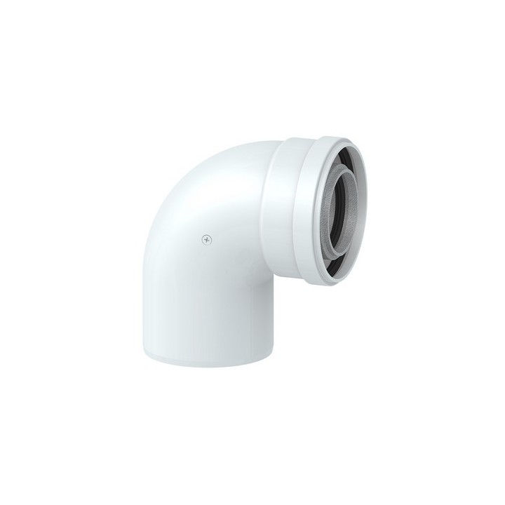 CURVA 90° DN 60/100 C/RACCORDO DN 60 M.M. (COASSIALE) Senza prese analisi fumi