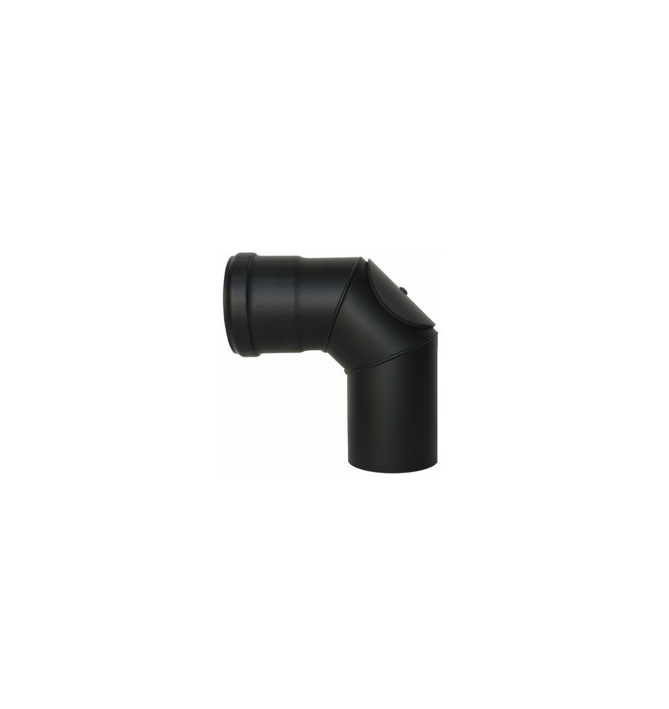 CURVA ISPEZIONABILE CON PORTELLO PELLET SMALTATO Diam. 80