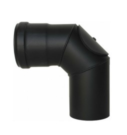 CURVA ISPEZIONABILE CON PORTELLO PELLET SMALTATO Diam. 100