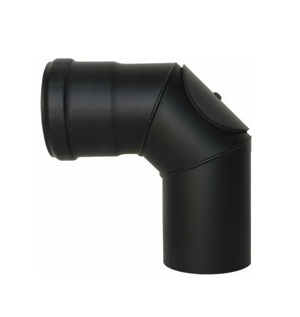 CURVA ISPEZIONABILE CON PORTELLO PELLET SMALTATO Diam. 100