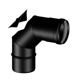 CURVA 90° MF CON ISPEZIONE PELLET SMALTATO Diam. 100