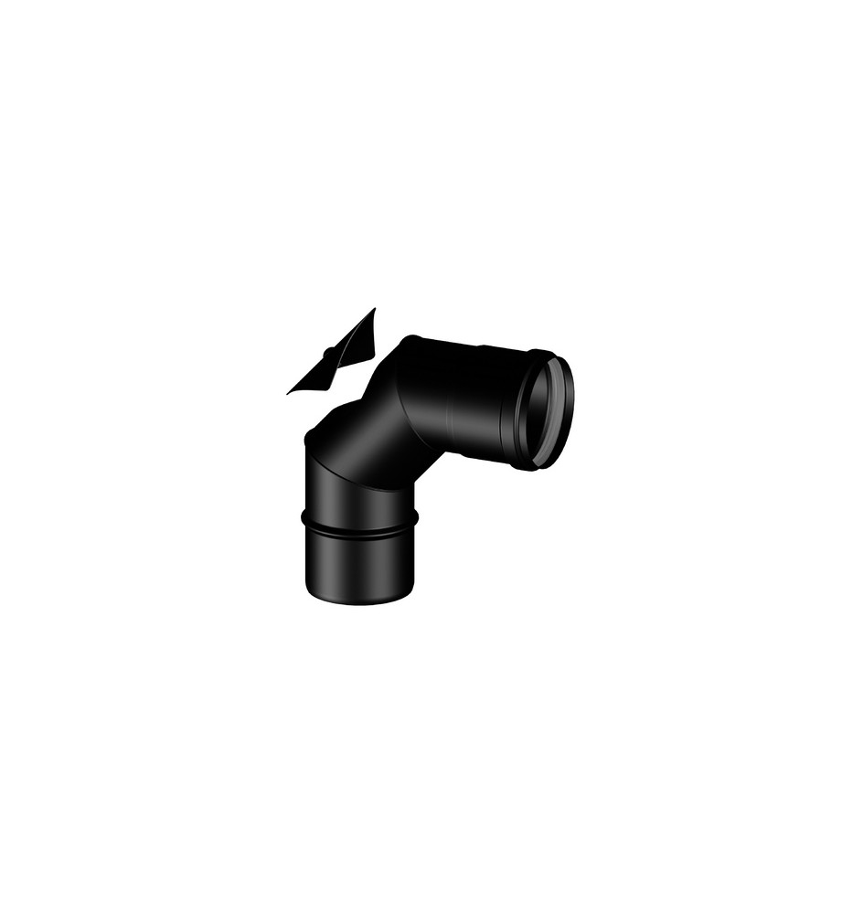 CURVA 90° MF CON ISPEZIONE PELLET SMALTATO Diam. 100