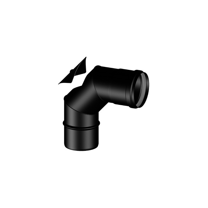 CURVA 90° MF CON ISPEZIONE PELLET SMALTATO Diam. 100