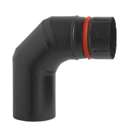 CURVA ECO-PELLET 90° SMALTATO NERO Diam. 100