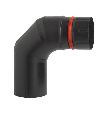 CURVA ECO-PELLET 90° SMALTATO NERO Diam. 100