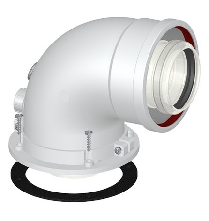 CURVA DI PARTENZA COASSIALE M/F DN 60/100 CP4 Diam. 60/100