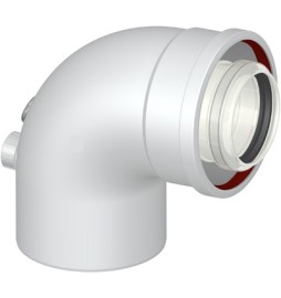 CURVA 87° COASSIALE M/F DN 60-100 CON PRESE ANALISI Diam. 60/100