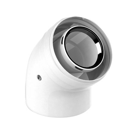 KIT CURVA 45° M-F COASSIALE PER CONDENSAZIONE Diam. 60/100