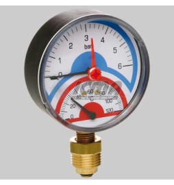 TERMOMANOMETRO RADIALE ATTACCO LATERALE - 1/2 0÷6 Atm 0÷120°c