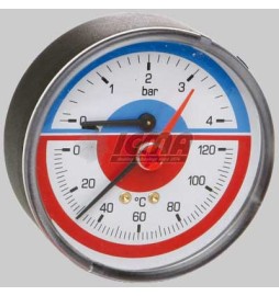 TERMOMANOMETRO ATTACCO POSTERIORE - 1/2 0÷6 Atm 0÷120°c