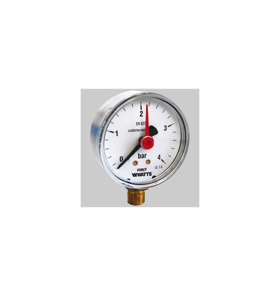 MANOMETRO CASSA IN ACCIAIO Ø 80 LATERALE - 0 -16 bar G 3/8