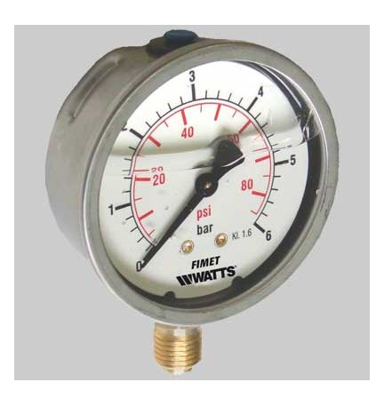 MANOMETRO Ø 63 A BAGNO DI GLICERINA LATERALE - 0 - 12 bar| PSI G/14