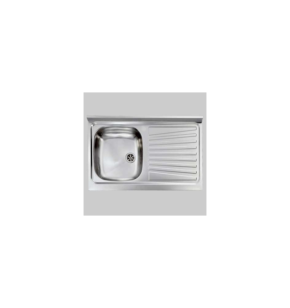 LAVELLO INOX UNA VASCA APPOGGIO - 80 x 50 Dx