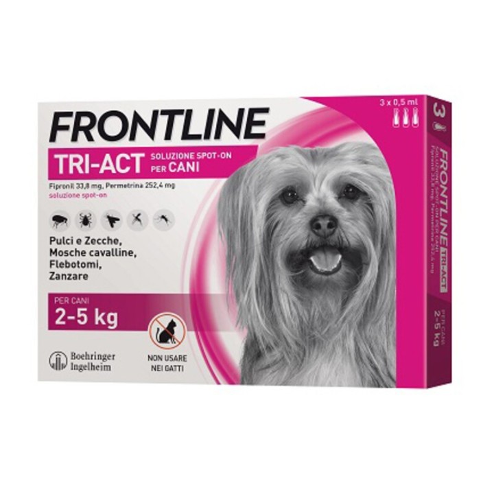 FRONTLINE TRI-ACT CANI 2- 5 KG 3 PIPETTE
