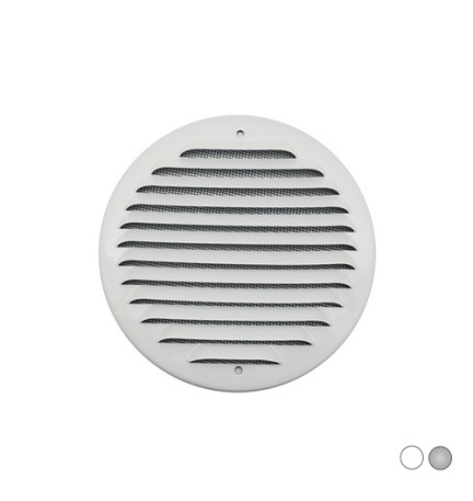 GRIGLIA TONDA DA SOVRAPPORRE IN METALLO CON RETE D.150 MM Alluminio Bianco