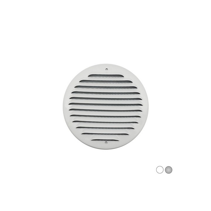 GRIGLIA TONDA DA SOVRAPPORRE IN METALLO CON RETE D.150 MM Alluminio Bianco