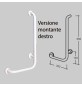 CORRIMANO CON MONTANTE PREVERNICIATO BIANCO - cm 35 x 67 destro