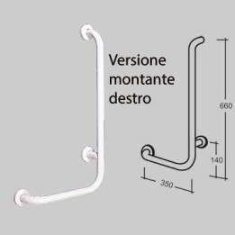 CORRIMANO CON MONTANTE PREVERNICIATO BIANCO - cm 35 x 67 sinistro