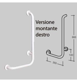 CORRIMANO CON MONTANTE PREVERNICIATO BIANCO - cm 35 x 67 sinistro