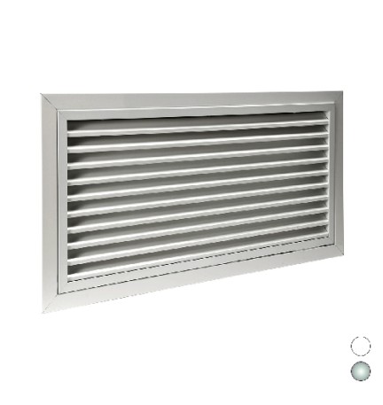 GRIGLIA DI RIPRESA PORTAFILTRO AD ALETTE FISSE All. anodizzato mm 400 x 400