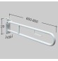 BARRA DI SOSTEGNO RIBALTABILE CON PORTA CARTA IGIENICA - 60 cm