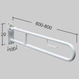 BARRA DI SOSTEGNO RIBALTABILE CON PORTA CARTA IGIENICA - 83 cm
