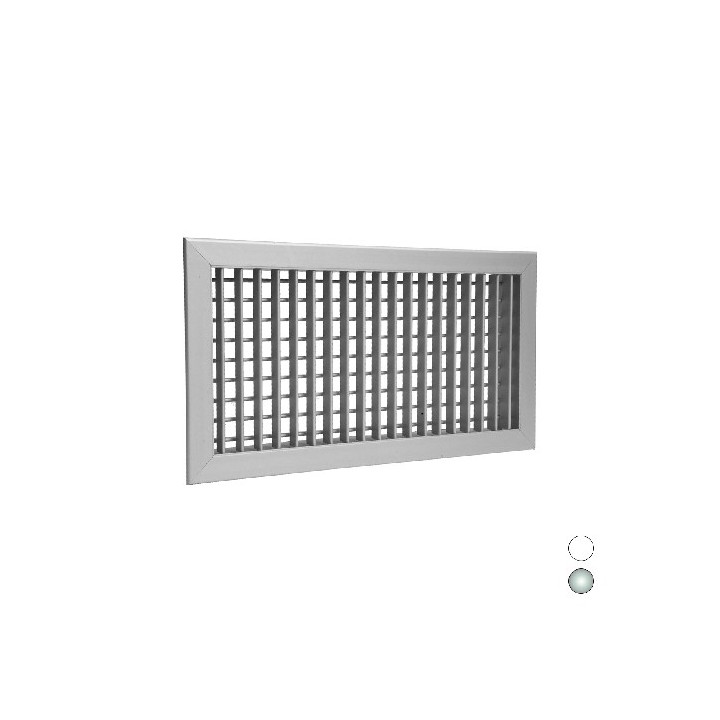 BOCCHETTA DI MANDATA AD ALETTE ORIENTABILI All. anodizzato mm 400 x 100