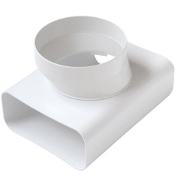 RACCORDO A "T" VT PER PASSAGGIO DA TUBO RETTANG. A TONDO D.125 / 150x70 mm
