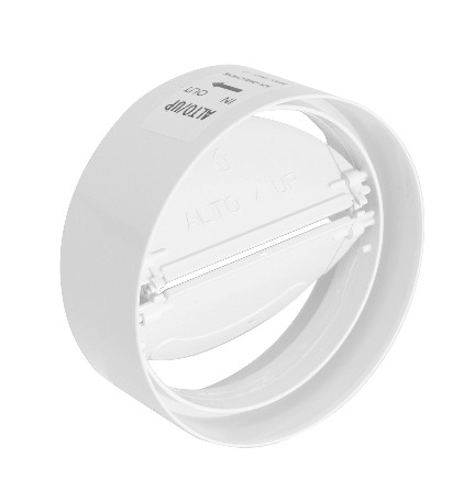 GIUNTO PER TUBI TONDI IN ABS CON VALVOLA A FARF. Diam. 100 mm