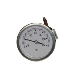 TERMOMETRO A CAPILLARE FISSAGGIO A STAFFA PER CALDAIE E FORNI Diam. 60 scala 0/120° C