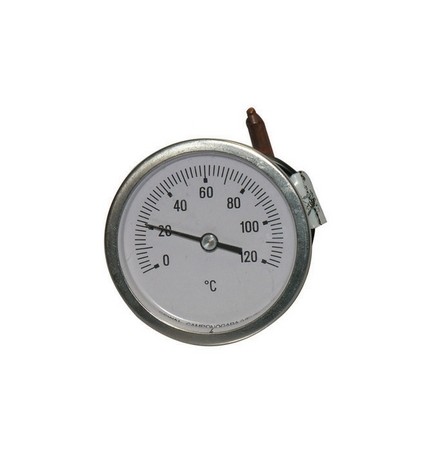 TERMOMETRO A CAPILLARE FISSAGGIO A STAFFA PER CALDAIE E FORNI Diam. 60 scala 0/120° C
