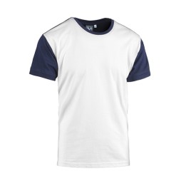 T-SHIRT COLLEGE BIANCO/BLU NAVY MIS. XL