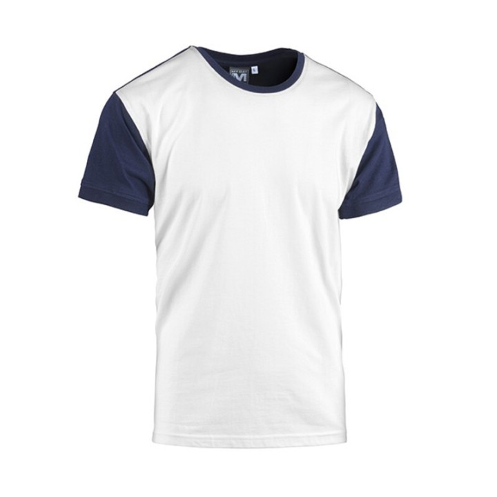 T-SHIRT COLLEGE BIANCO/BLU NAVY MIS. XL