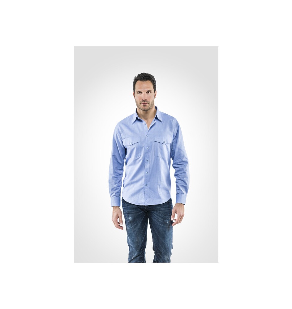 CAMICIA OXFORD MANICA LUNGA TG. M AZZURRO