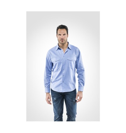 CAMICIA OXFORD MANICA LUNGA TG. M AZZURRO