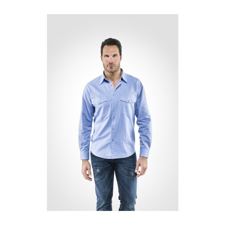 CAMICIA OXFORD MANICA LUNGA TG. M AZZURRO