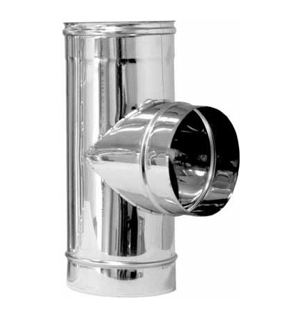 TEE ACCIAIO RIDOTTA 90° PER CANNE FUMARIE Diam. 200 x 80