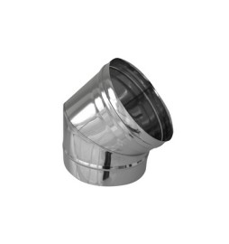 CURVA IN ACCIAIO 316L A 45° PER CANNE FUMARIE Diam. 50