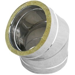 CURVA IN ACCIAIO INOX 316L A 45° DOPPIA PARETE D. Int. 80 - D. Est. 130