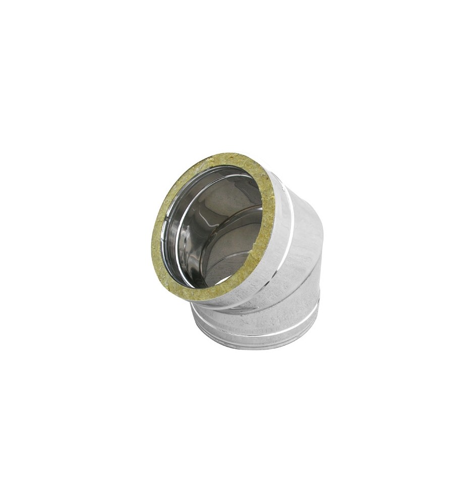 CURVA IN ACCIAIO INOX 316L A 45° DOPPIA PARETE D. Int. 130 - D. Est. 180