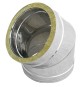 CURVA IN ACCIAIO INOX 316L A 45° DOPPIA PARETE D. Int. 150 - D. Est. 200