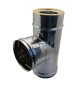 TEE IN ACCIAIO INOX 316L A 90° DOPPIA PARETE D. Int. 80 - D. Est. 130