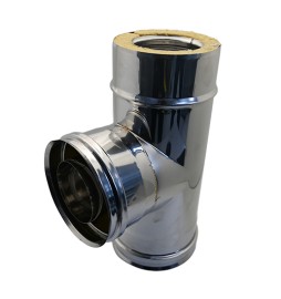 TEE IN ACCIAIO INOX 316L A 90° DOPPIA PARETE D. Int. 250 - D. Est. 300