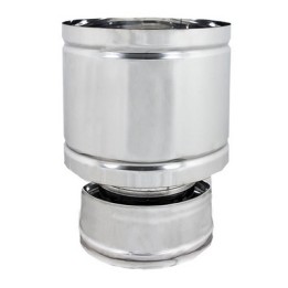 TERMINALE ANTIVENTO A BOTTE ACCIAIO INOX Diam. 100x150
