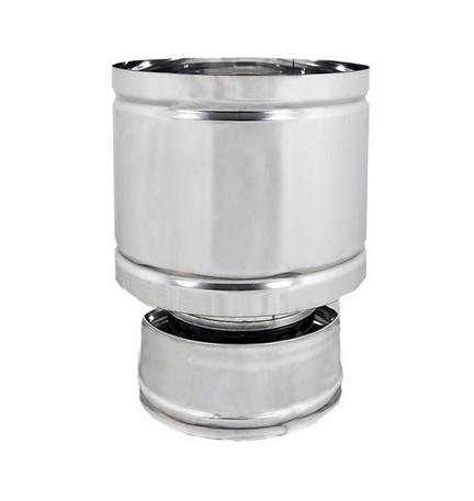 TERMINALE ANTIVENTO A BOTTE ACCIAIO INOX Diam. 150x200