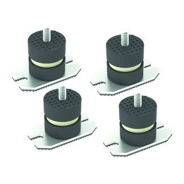 4 PZ ANTIVIBRANTI A PAVIMENTO CON PIASTRA HxL 40x40 mm M8x22