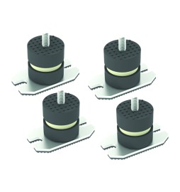 4 PZ ANTIVIBRANTI A PAVIMENTO CON PIASTRA HxL 40x40 mm M8x22